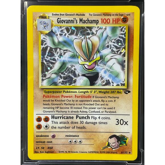 2000 Giovanni's Machamp #6 Pokémon Gym Challenge Holo ArenaClub Graded MINT 9 - Picture 3 of 4